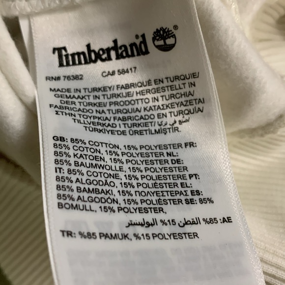 NEW TIMBERLAND TREE LOGO VINTAGE WHITE HOODIE MENS Size XL - Picture 6 of 7